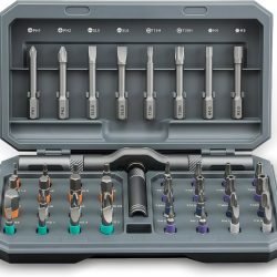 42 in 1 Magnetic Screwdriver Set, DIY Ratchet Screwdriver Set, Multi Bit Magnetic Drive,with Detachable Ratchet Handle and Storage Case, Portable Compact Repair Tool Kit for Furniture Computer Bicycle