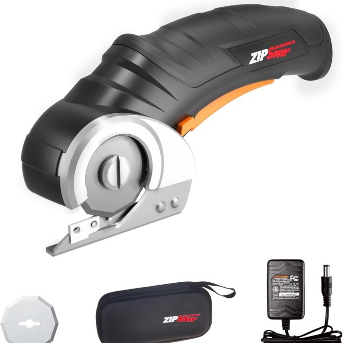 Worx Zipsnip Cordless Electric Scissors, Rechargeable Cardboard Box Cutter, 4V Powerful Fabric Scissors with 2 Safety Blades & Storage Bag WX082L.2