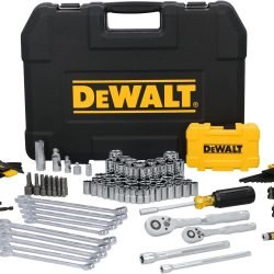 DEWALT 142 Piece Mechanics Tool Set, 1/4 Inch and 3/8 Inch Drive, SAE and Metric (DWMT45425)
