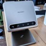 Aurzen ZIP Tri-Fold DLP Truly Mini Projector. Pocket Size. Zero-Lag Focus. One-Click Screen Mirroring. Full-Screen Mode. Type-C Fast Charging. 5.000mAh Battery. Indoor Outdoor Portable Projector.Gold photo review