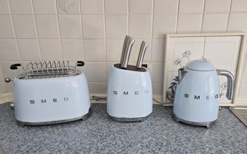 Smeg Cream Stainless Steel Knife Block Set photo review