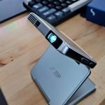 Aurzen ZIP Tri-Fold DLP Truly Mini Projector. Pocket Size. Zero-Lag Focus. One-Click Screen Mirroring. Full-Screen Mode. Type-C Fast Charging. 5.000mAh Battery. Indoor Outdoor Portable Projector.Gold photo review