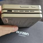 Aurzen ZIP Tri-Fold DLP Truly Mini Projector. Pocket Size. Zero-Lag Focus. One-Click Screen Mirroring. Full-Screen Mode. Type-C Fast Charging. 5.000mAh Battery. Indoor Outdoor Portable Projector.Gold photo review