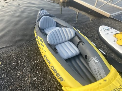 Intex 68307EP Explorer K2 Inflatable Kayak Set: Includes Deluxe 86in Aluminum Oars and High-Output Pump – SuperStrong PVC – Adjustable Seats with Backrest – 2-Person – 400lb Weight Capacity photo review