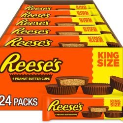 REESE'S Milk Chocolate King Size Peanut Butter Cups. Candy Packs. 2.8 oz (24 Count)
