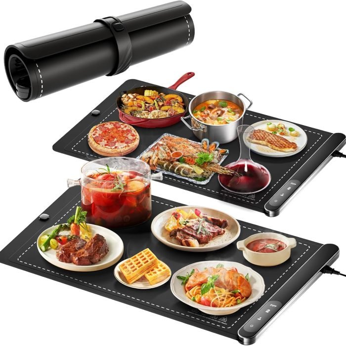 Food Warming Mat. Upgraded Graphene Full Surface Heating Foldable Heater Food Pad. Compact Silicone Materials. 6 Heat Settings. Multifunctional Food Warmers for Parties Buffet. Daily Life Use (2)