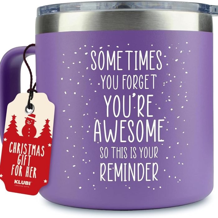 Xmas Gifts for Women - Birthday Friendship - Sometimes You Forget Your Awesome Gifts Purple Coffee Mug for Older Women 14oz Inspirational Unique Customer's Most Loved Gift