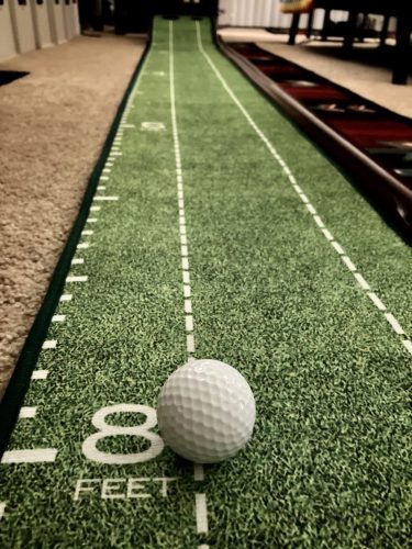 GimYaa Golf Putting mat Green Indoor and Outdoor with Auto Ball Return.Game Practice Golf Gifts for Home. Office. Backyard Indoor Golf and Outdoor Use. Crystal Velvet Mat photo review