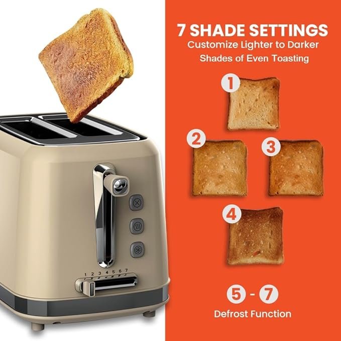 Russell Taylors Retro Toaster RT-10 Cream Color with Lid