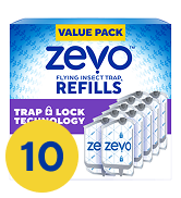 Zevo 2 Flying Insect Traps & 2 Refill Cartridges - Plug in Fly Trap & Indoor Bug Catcher for Gnats. House & Fruit Flies - Blue & UV Light Technology. Mess-Free Alternative to Bug Zapper