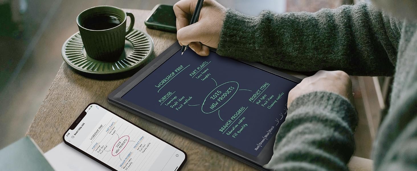 Smart Sync Pen for Note Taking with Notebook and Writing Board.Real-time Sync for Digitizing.Convert to Text.Storing.Sharing Paper Notes via APP on Smartphone/IPAD (Android and iOS)