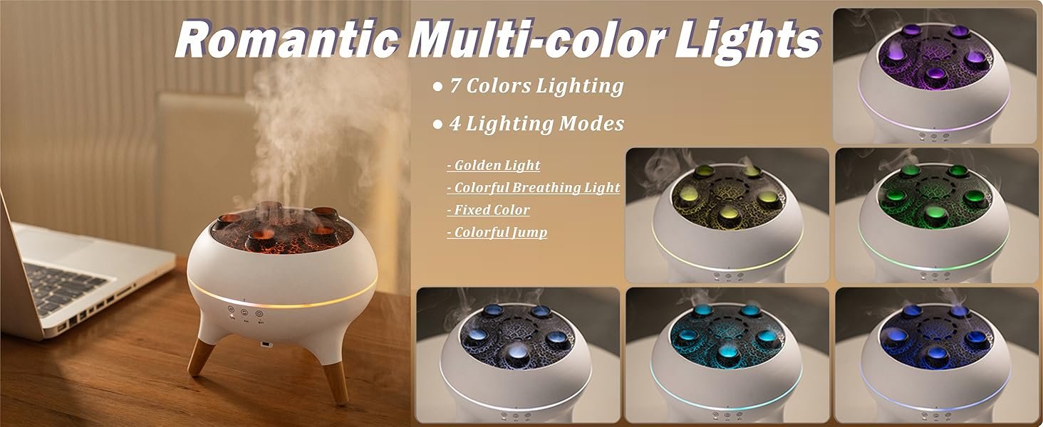 Essential Oil Diffuser 250ML Dancing Jellyfish Aromatherapy Diffuser Humidifier with 7 Colors LED Lights.Remote Control.Plug in for Bedroom.Office (White)