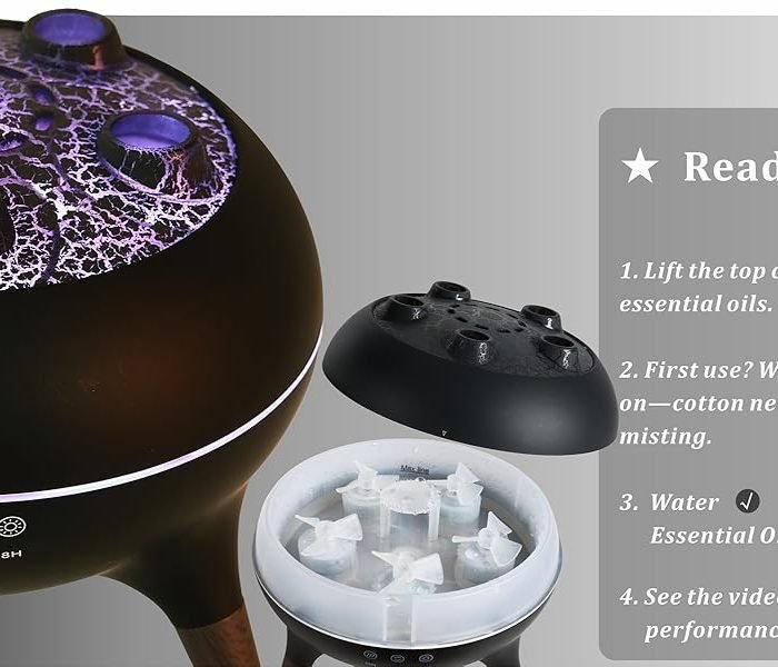 Essential Oil Diffuser 250ML Dancing Jellyfish Aromatherapy Diffuser Humidifier with 7 Colors LED Lights.Remote Control.Plug in for Bedroom.Office (White)