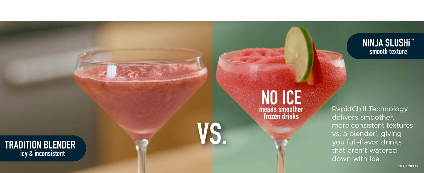 Ninja SLUSHi with RapidChill Technology. 88 oz. Frozen Drink & Slushie Machine. 5 Preset Programs. Margaritas. Frappés. and More. Premium Accents. Black. FS301