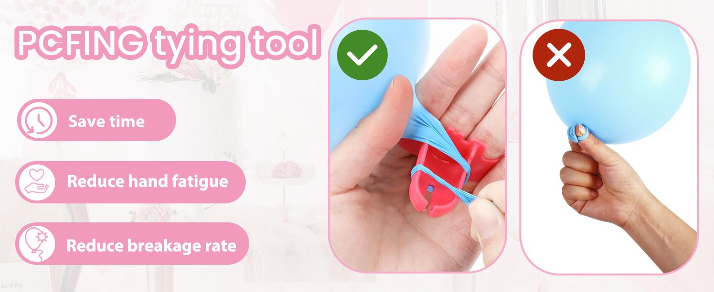 PCFING Balloon Pump Electric, Portable Balloons Inflator Blower Machine with Balloon Tie Tool & Dual Nozzle