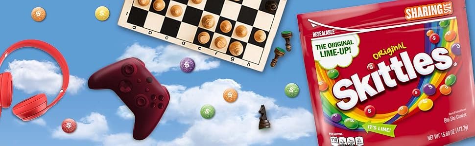 SKITTLES Original Chewy Candy Rainbow Colorful Bite Size Snacks for Celebrations. Parties. Holiday. Candy Dishes. Party Size. 50 oz Bag