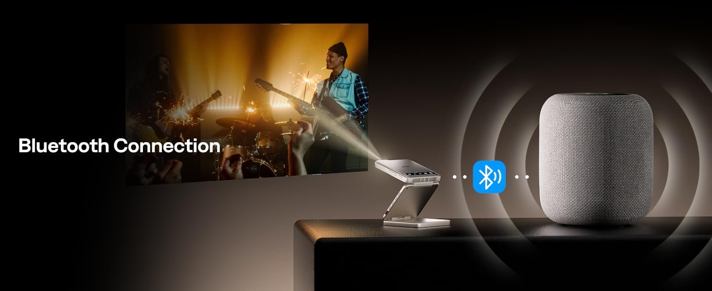 Aurzen ZIP Tri-Fold DLP Truly Mini Projector. Pocket Size. Zero-Lag Focus. One-Click Screen Mirroring. Full-Screen Mode. Type-C Fast Charging. 5.000mAh Battery. Indoor Outdoor Portable Projector.Gold