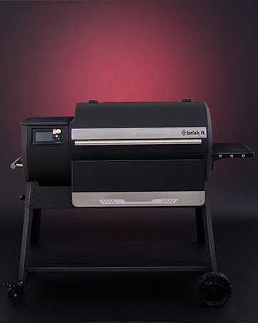 Brisk It Zelos-450 Electric Wood Pellet Smoker Grill – A.I. Smart BBQ Grill with WiFi. 7-in-1 Outdoor Grill & Smoker. PID Controller (Up to 500°F). 450 sq.in Cooking Area. Meat Probe