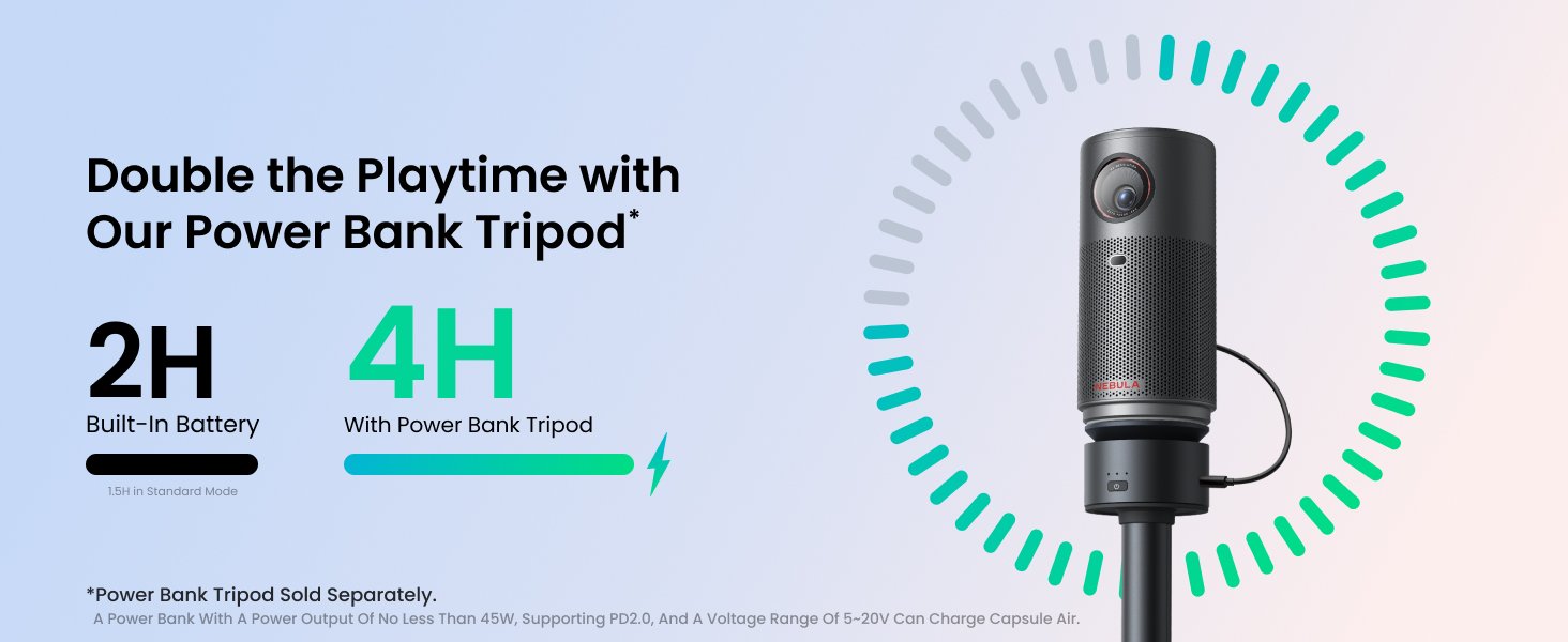 Nebula Capsule Air (Black) With Nebula Capsule Battery Tripod (Black)