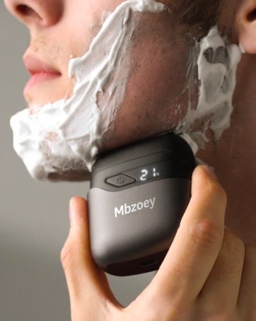 Mini Electric Razor for Man: Electric Foil Shavers for face - IPX7 Waterproof Cordless Razor with LED Display & Fast Charge - Micro-Comb Technology & Upgraded Blades. Carbon Black