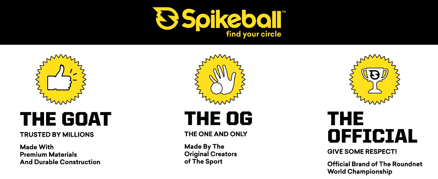 Spikeball 3 Ball Original Roundnet Game Set - Includes 3 Balls. net and Bag