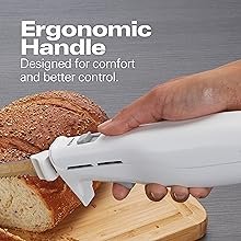 Hamilton Beach Electric Knife Set for Carving Meats. Poultry. Bread. Crafting Foam & More. Reciprocating Serrated Stainless Steel Blades. Ergonomic Design Storage Case + Fork Included. 5Ft Cord. White