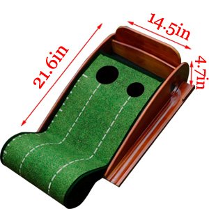 GimYaa Golf Putting mat Green Indoor and Outdoor with Auto Ball Return.Game Practice Golf Gifts for Home. Office. Backyard Indoor Golf and Outdoor Use. Crystal Velvet Mat