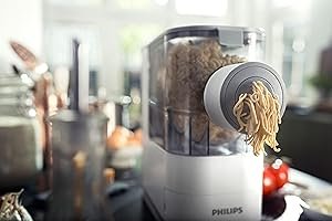 Philips Kitchen Appliances Compact Pasta and Noodle Maker. Viva Collection. Comes with 3 Default Classic Pasta Shaping Discs. Fully Automatic. Recipe Book. Small. White (HR2370/05)