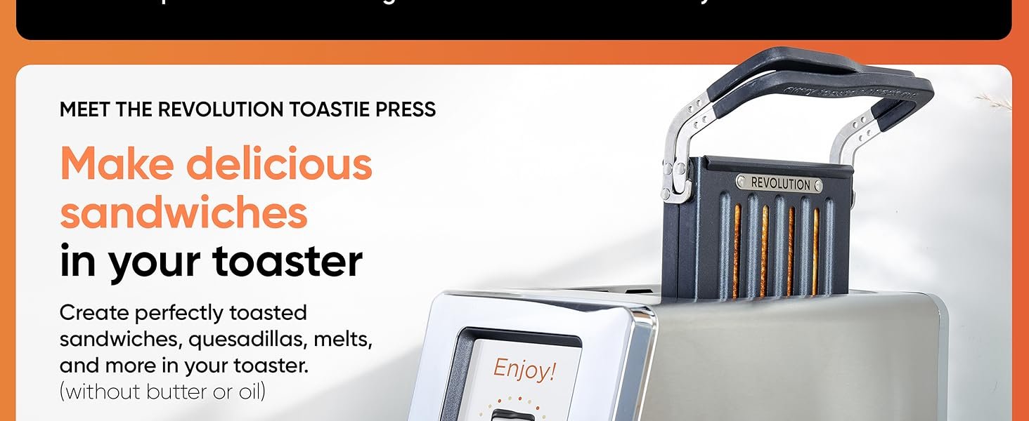 Revolution R180 Connect Touchscreen Smart Toaster with High-Speed InstaGLO Technology – Choose from 6 Bread Types. 7 Browning Levels. & Toastie Press Mode (Stainless Steel. 2-Slice)