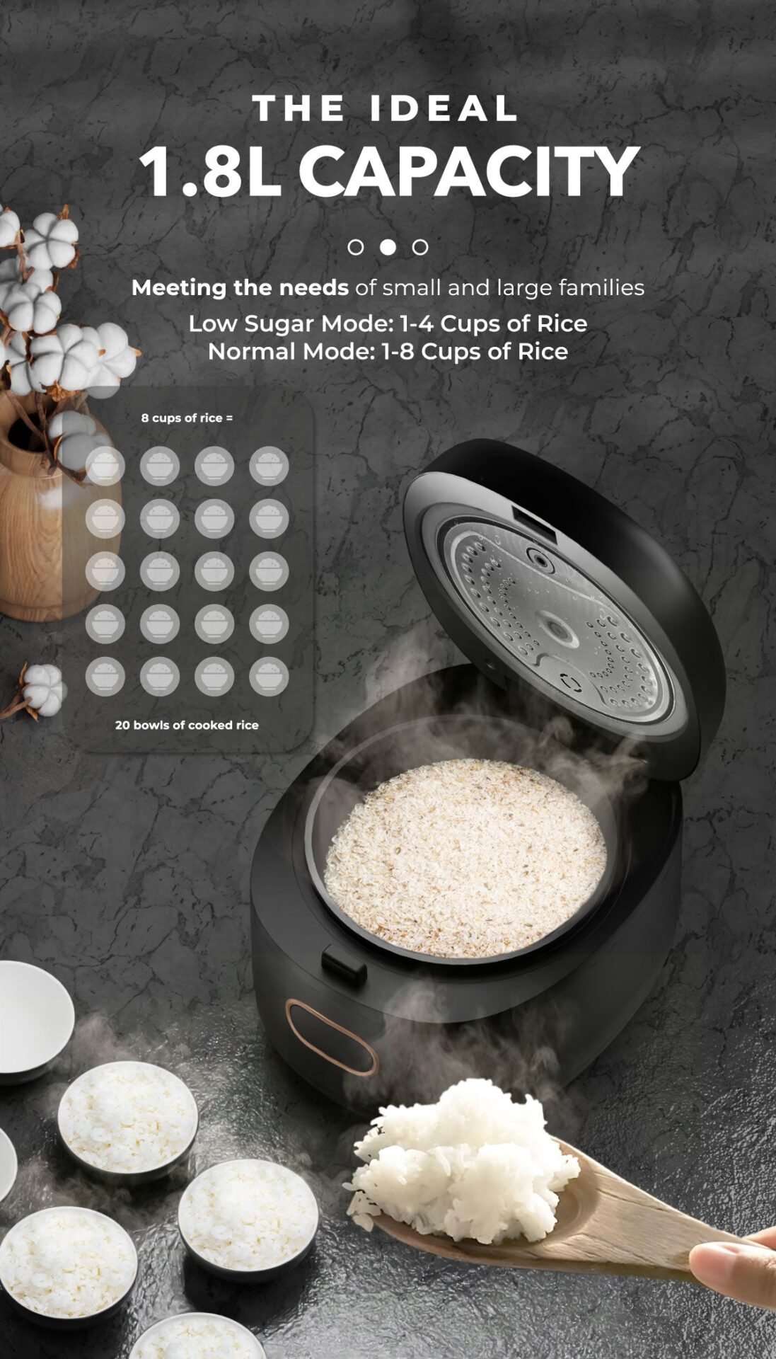 Russell Taylors Digital Low Sugar Rice Cooker (1.8L) RC10