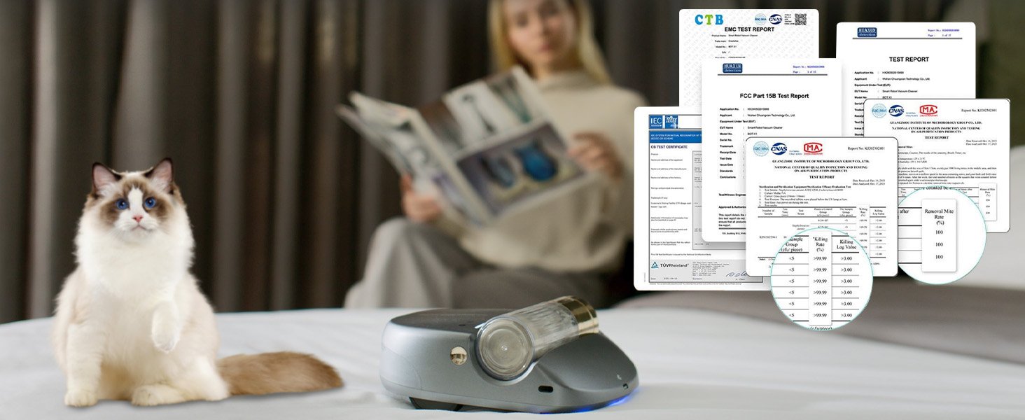 Mite Vacuum Cleaner for Mattresses Bed Vacuum with UV, High Heating, Smart Sensor, Lightweight, and Deep Clean Dust and Pet Hair