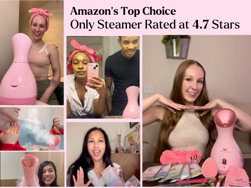 Facial Steamer Spa Kit with Complimentary 17 Skin Care Tools | Face Steamer for Facial Deep Cleaning with Towel Warmer & Humidifier Mode| Self Care Gifts for Women, Spa Gifts, Birthday Gifts for Women